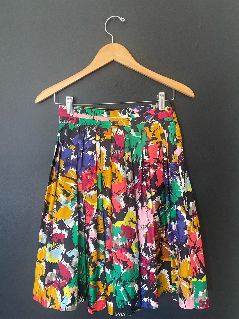 J. Crew Silk Midi Skirt Double Pleated Brushstroke Floral